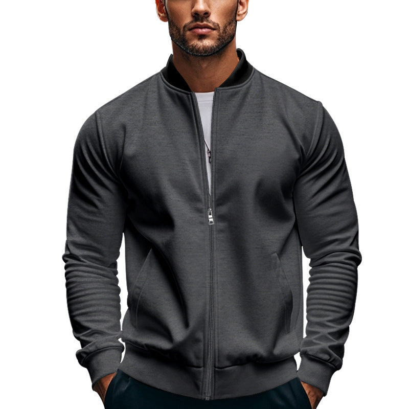 Men's elegant bomber jacket with stand-up collar and zipper Lisslune