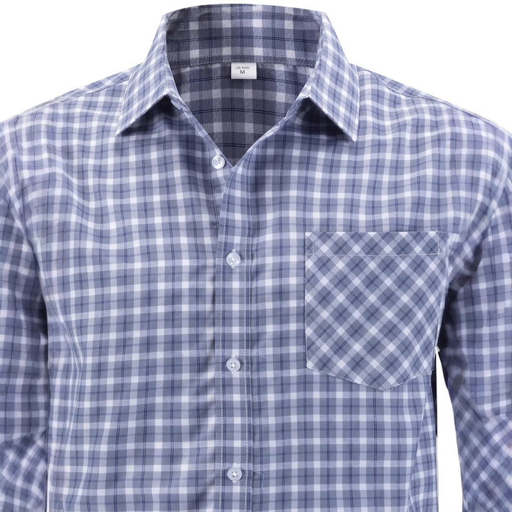 Men's fashionable checkered long-sleeve shirt Lisslune