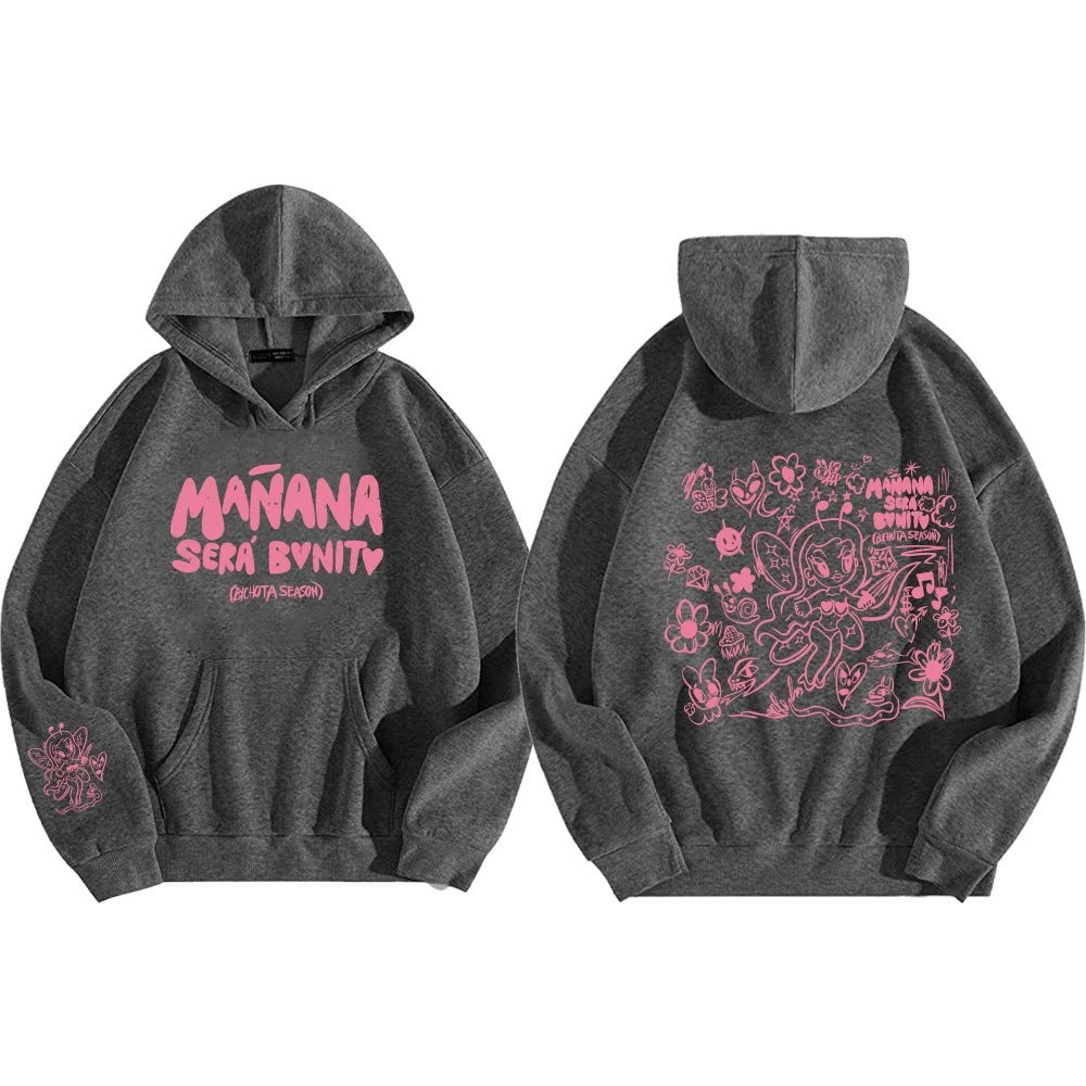 Women's hoodie with creative print and practical kangaroo pocket Lisslune