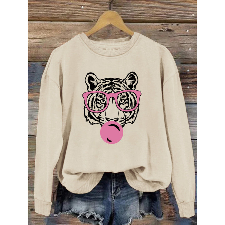Women's sweatshirt with creative tiger graphic design Lisslune
