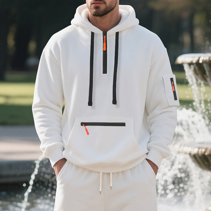 Men's sporty hoodie with practical pockets and stylish zipper Lisslune