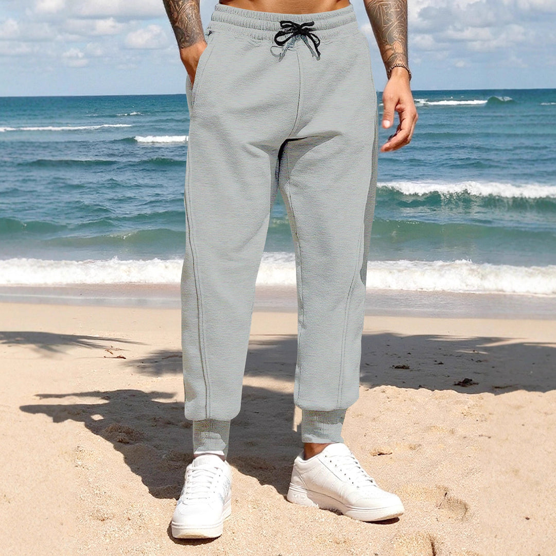 Men's sporty leisure trousers with elastic waistband and practical side pockets Lisslune