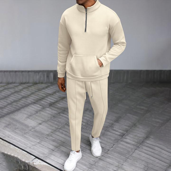 Men's tracksuit with high collar and practical pocket Lisslune