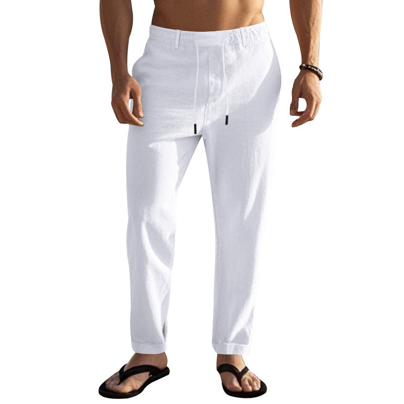 Men's Comfortable Beach Pants with Elastic Waistband and Convenient Side Pockets Lisslune