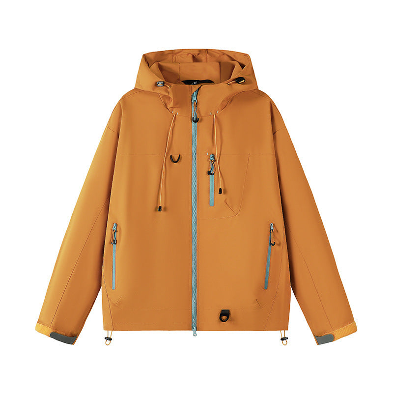 Men's technical outdoor jacket with adjustable hood design and multiple zip pockets Lisslune