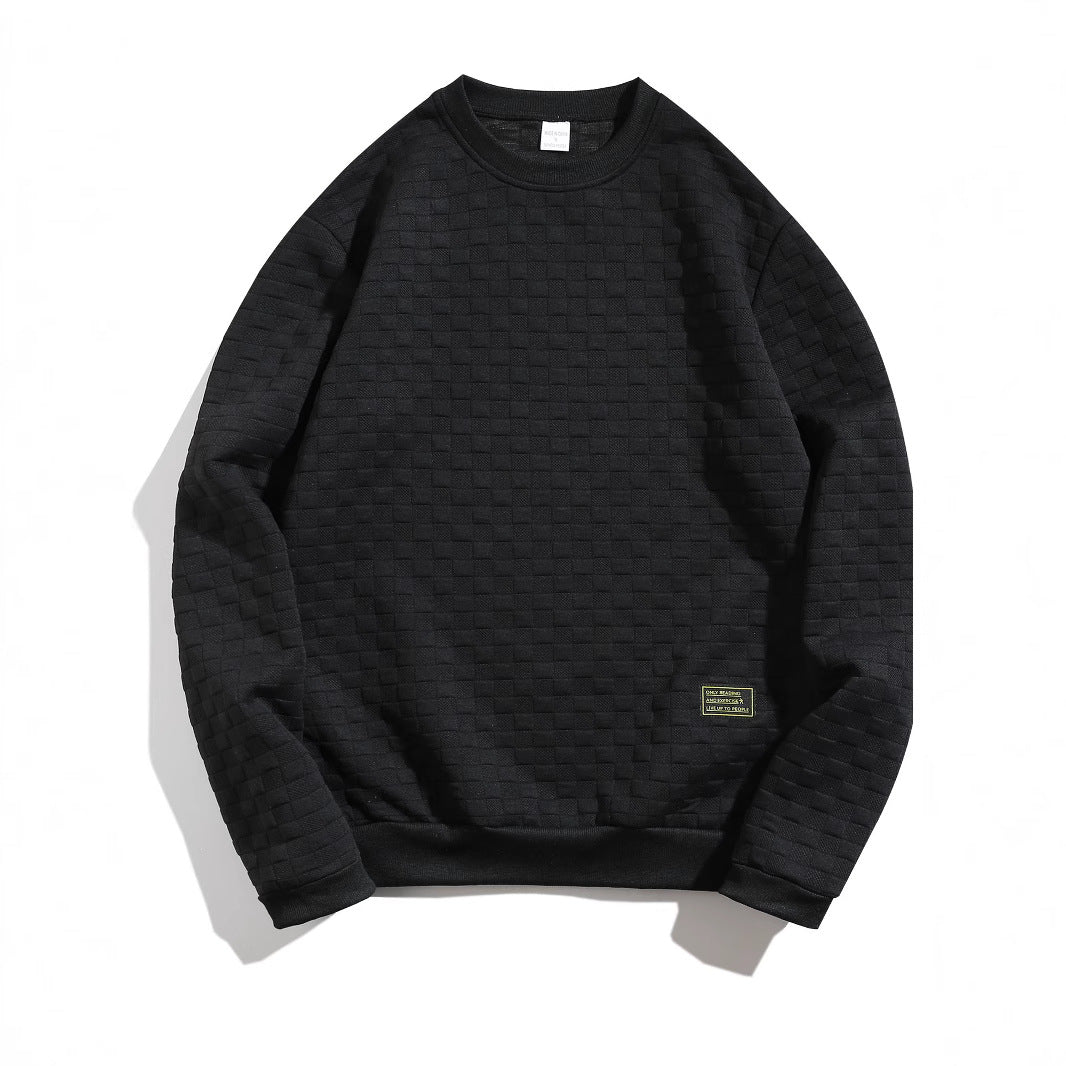Men's casual textured sweater with round neck and elastic cuffs Lisslune
