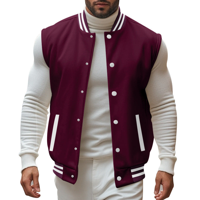Men's casual vest in sports style with snap button closure and side insert pockets Lisslune