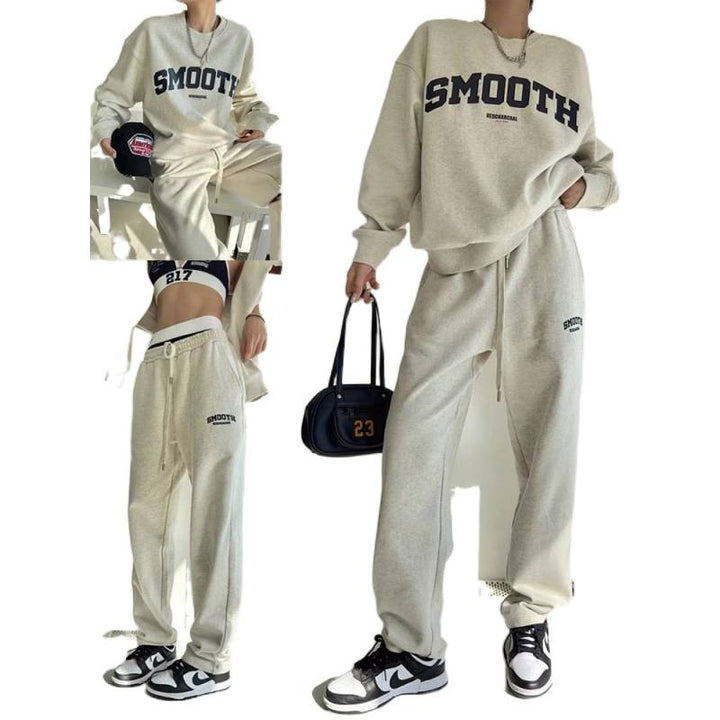 Women's set with cropped sweatshirt and comfortable jogging pants Lisslune