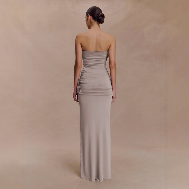 Damen Elegantes Minimalistisches Abendkleid mit Raffungen Lisslune