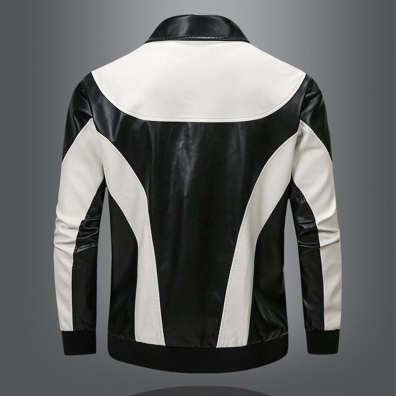Men's Stylish Leather Jacket with Impressive Color Design Lisslune