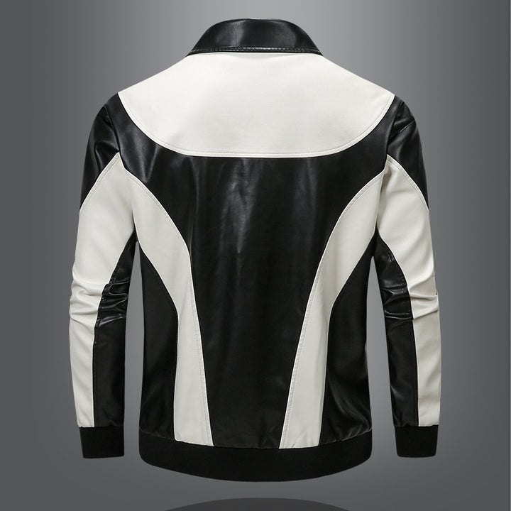 Men's Stylish Leather Jacket with Impressive Color Design Lisslune
