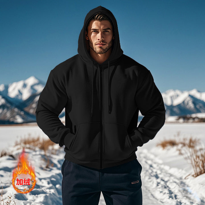 Men's sporty hoodie with full zip and practical pockets Lisslune
