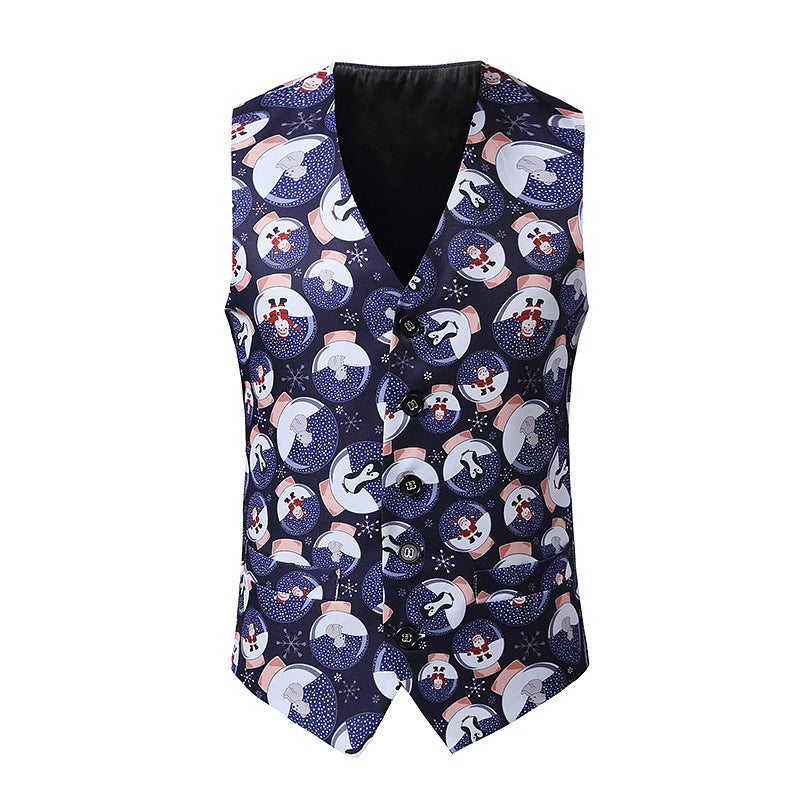 Men's festive waistcoat with vibrant Christmas design Lisslune