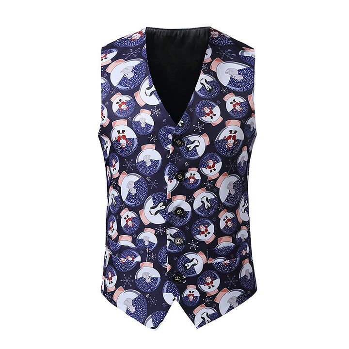 Men's festive waistcoat with vibrant Christmas design Lisslune