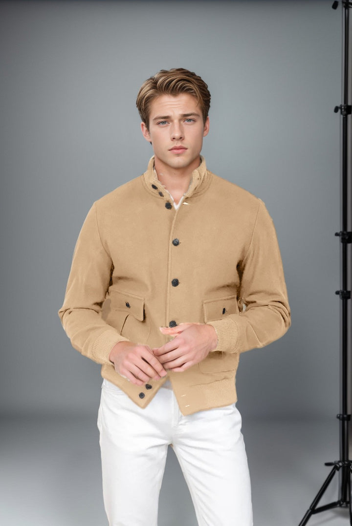 Men's casual and structured cotton jacket with practical pockets Lisslune