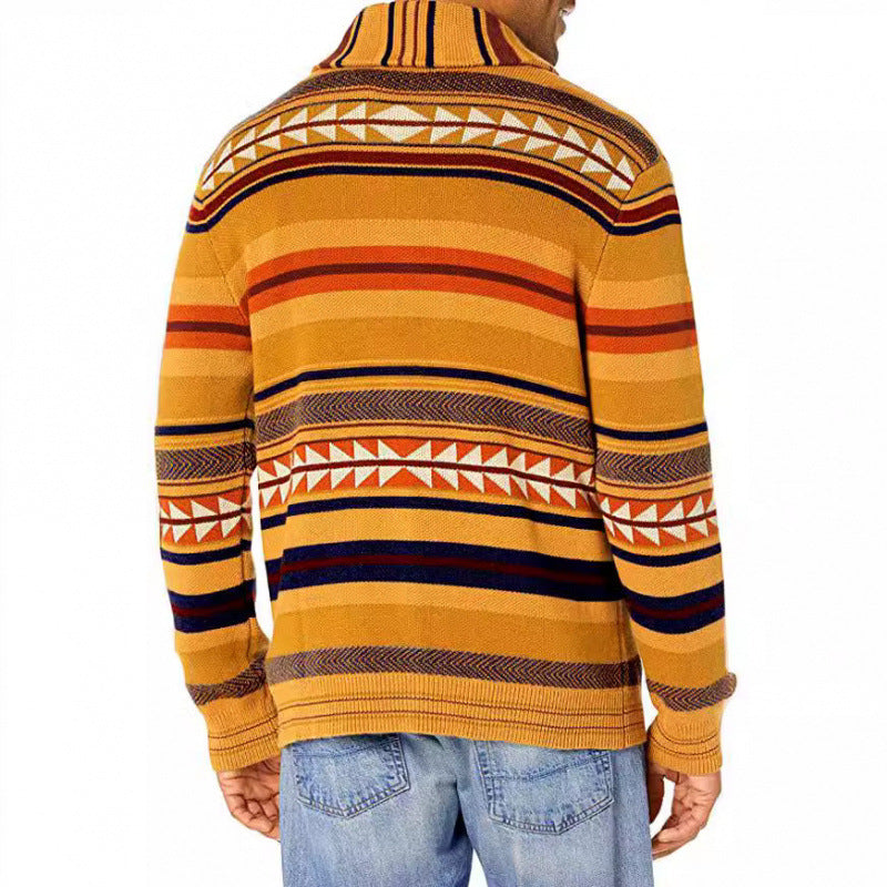Men's cardigan with geometric pattern and practical pockets Lisslune