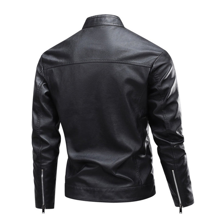 Men's Synthetic Leather Jacket with Modern Cut Lisslune