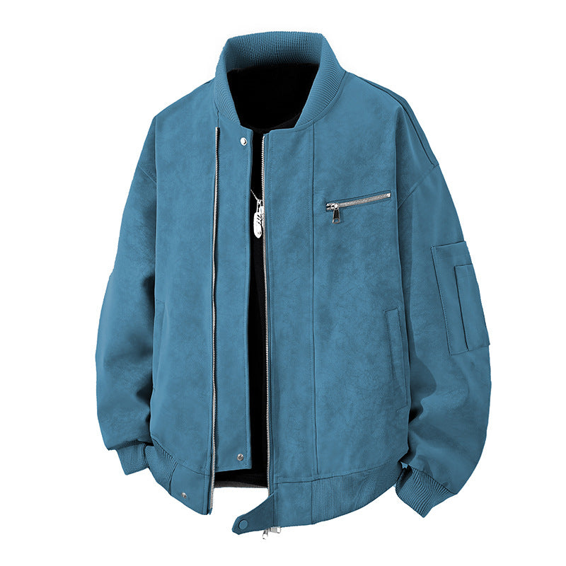 Men's Trendy Bomber Jacket in Vintage Look with Practical Zipper and Stylish Details Lisslune