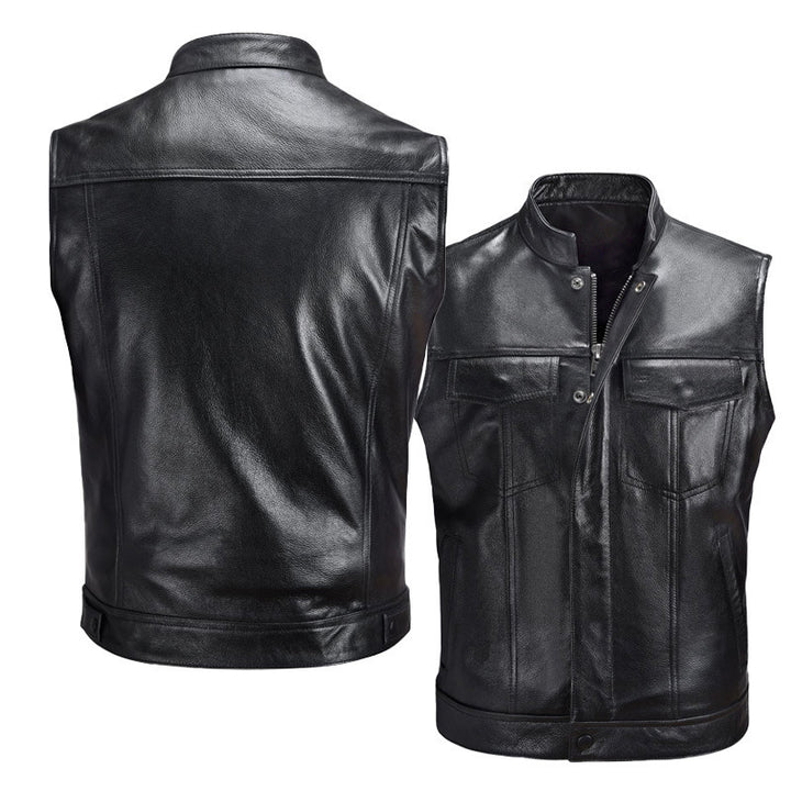 Men's high-quality leather vest Lisslune