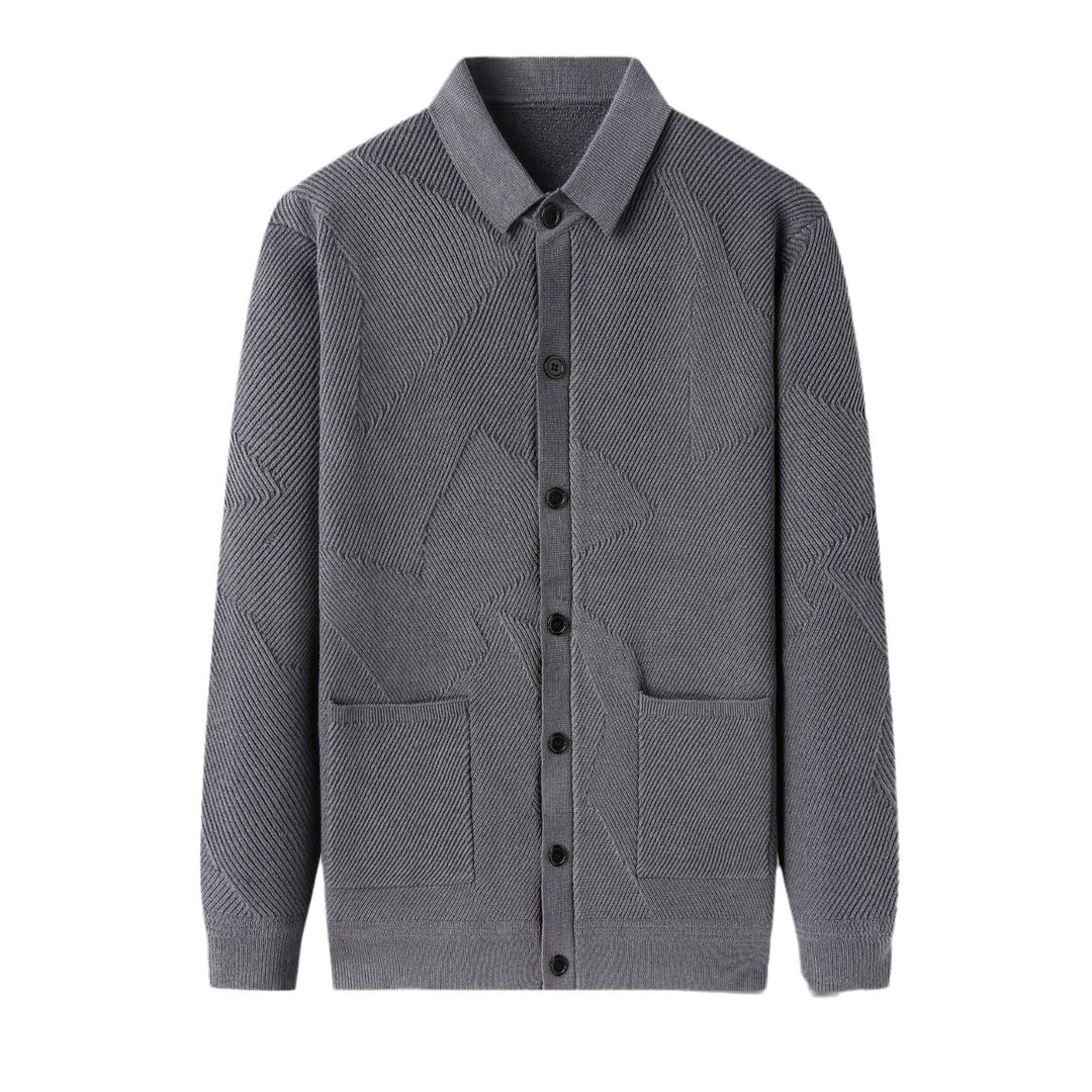 Men's cardigan with modern textured design and practical pockets Lisslune