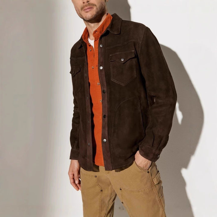 Men's suede jacket in a modern cut with practical pockets Lisslune