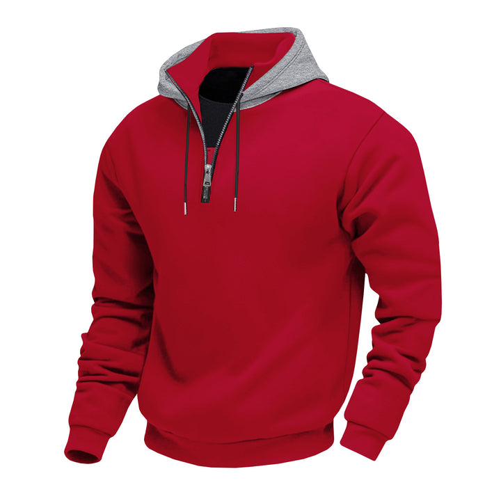 Men's hoodie with half zipper and inner drawstring Lisslune