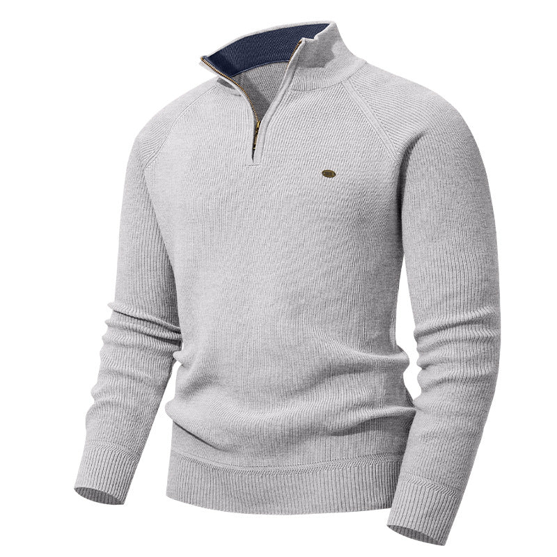 Men's Sweater with Short Zipper Lisslune