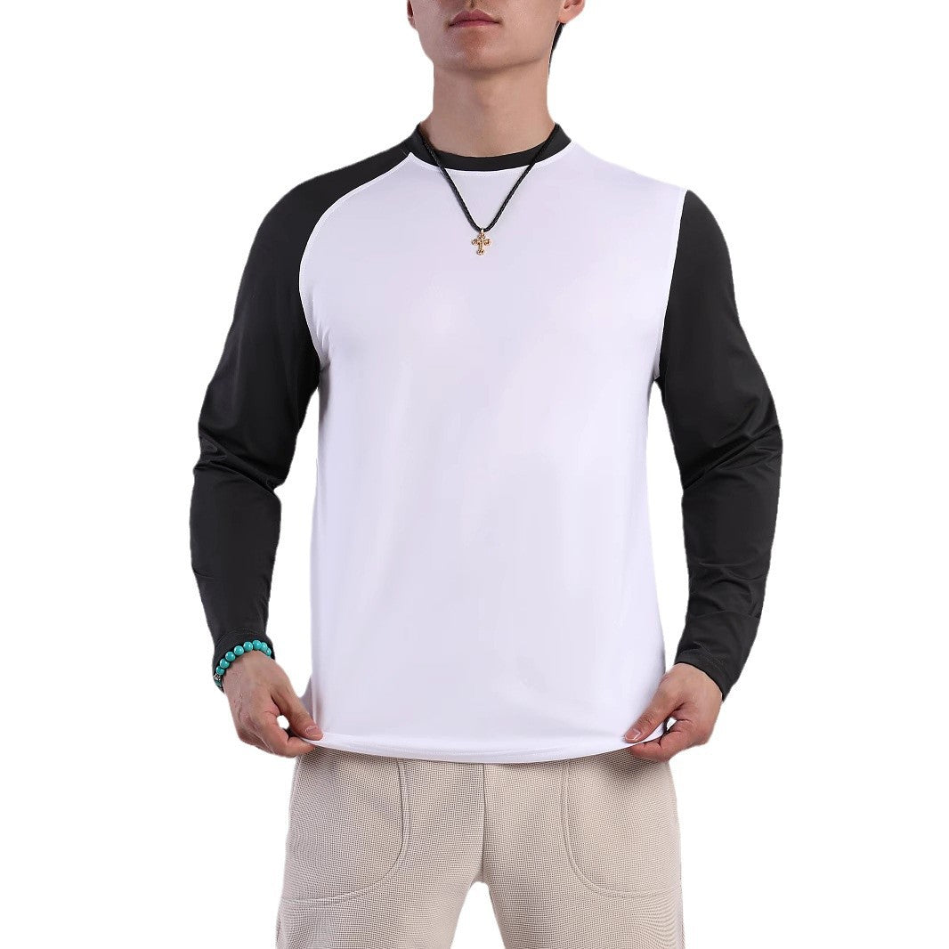 Men's Sports Long Sleeve Shirt with Breathable Inserts and Moisture-Regulating Material Lisslune