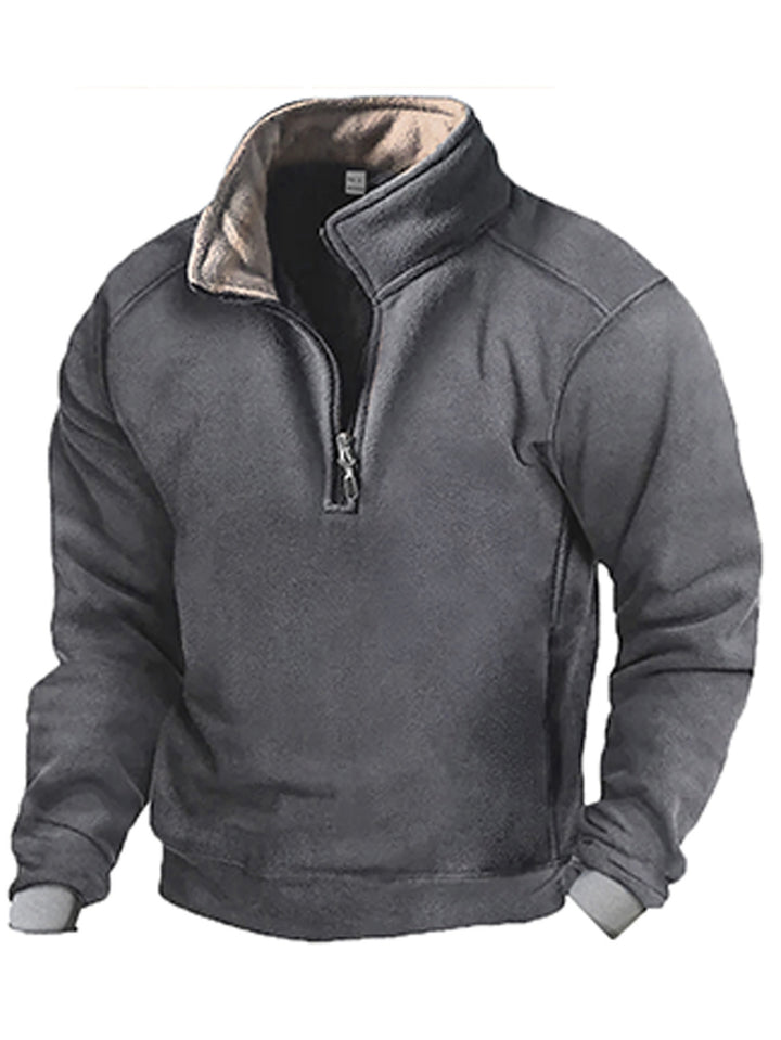 Men's fleece sweatshirt with stand-up collar Lisslune