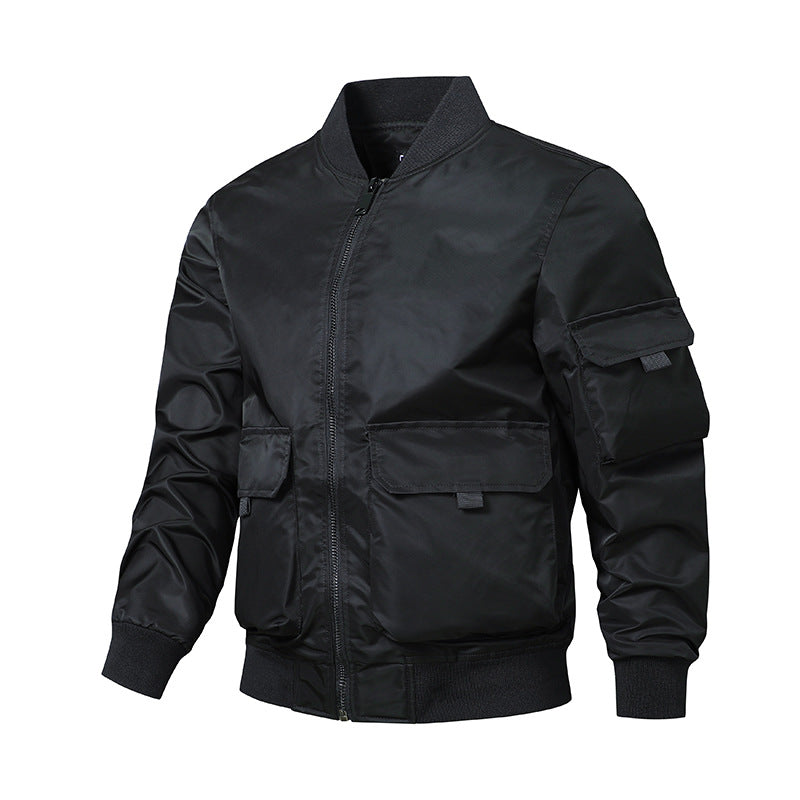 Men's sporty bomber jacket with practical pockets and elastic cuffs Lisslune