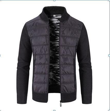 Men's Casual Transitional Jacket with Quilted Design and Knit Details Lisslune