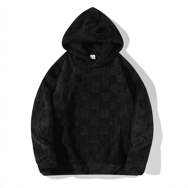 Men's cozy fleece hoodie with fashionable ornament pattern Lisslune