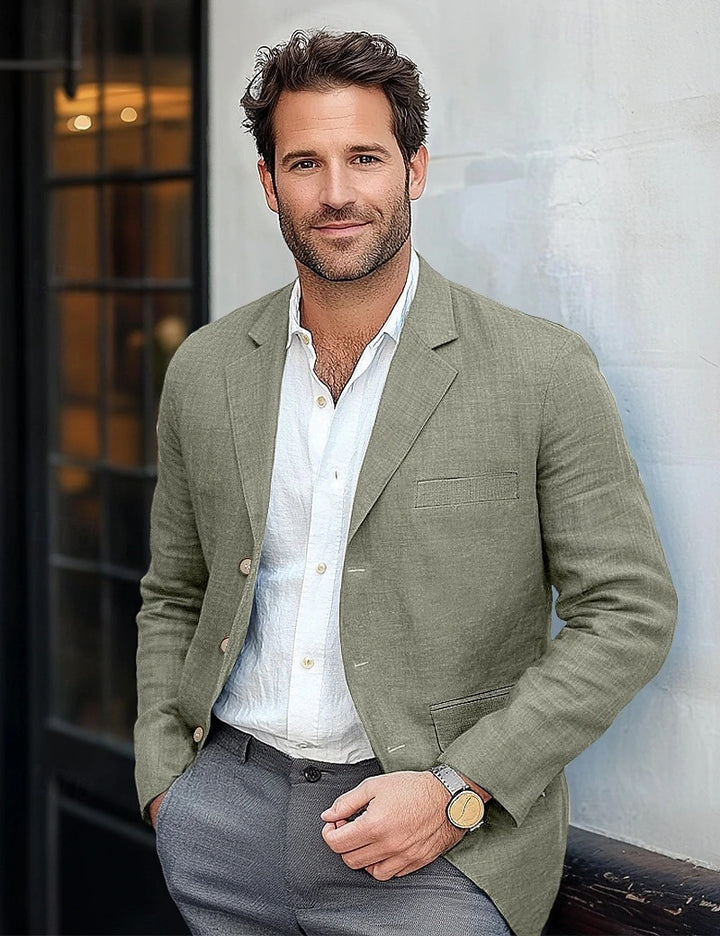 Men's Casual Linen Blazer Lisslune