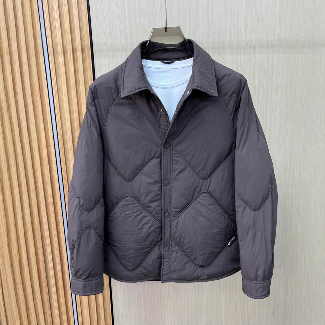 Men's Quilted Insulation Jacket with Practical Button Closure Lisslune