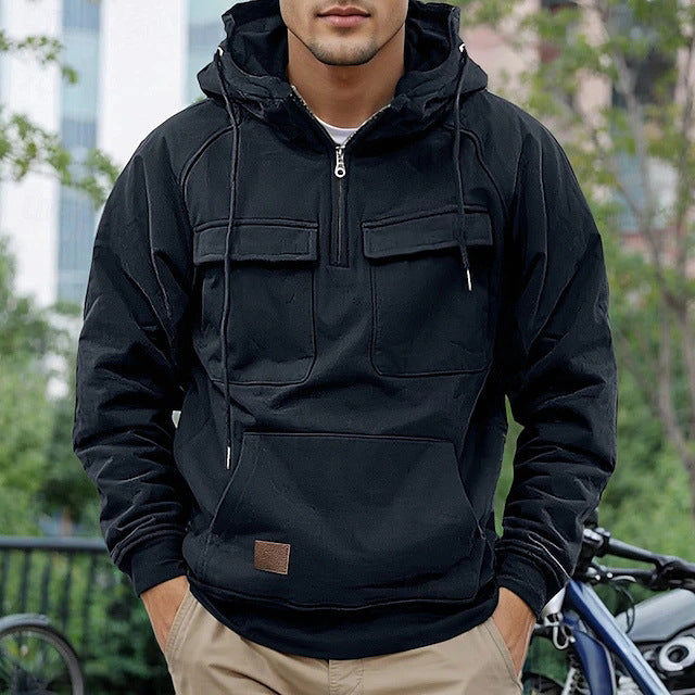 Men's stylish hooded jacket with practical pockets Lisslune