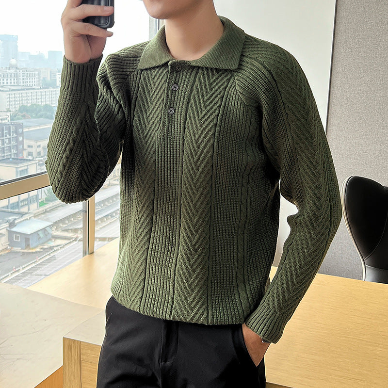 Men's Fashionable Knit Pullover with Removable Collar Lisslune
