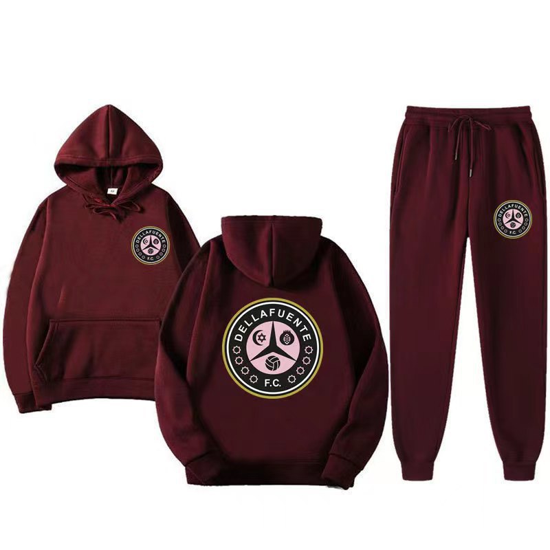 Women's comfortable leisure lounge suit with kangaroo pocket and modern logo Lisslune