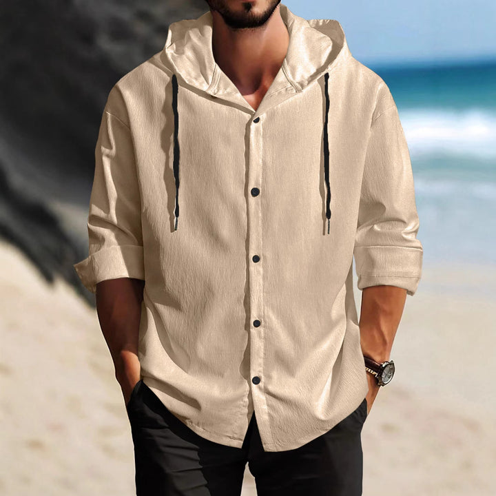 Men's Casual Shirt Jacket with Hood and High-Quality Fabric Lisslune