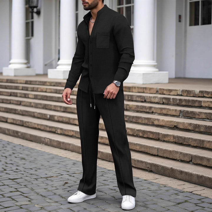 Men's elegant checkered trousers with matching shirt Lisslune