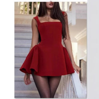 Women Playful Minidress with Swinging Skirt and Elegant Straps Lisslune