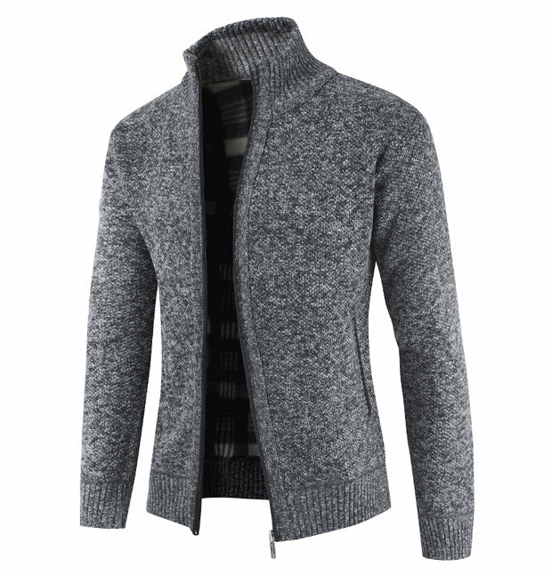 Men's cardigan with high collar and side pockets Lisslune