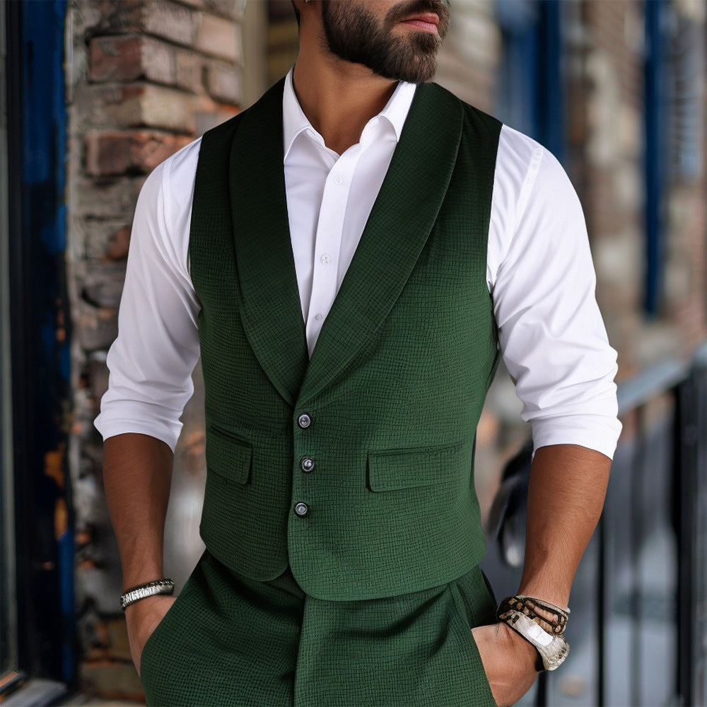 Men's elegant suit vest with textured design Lisslune