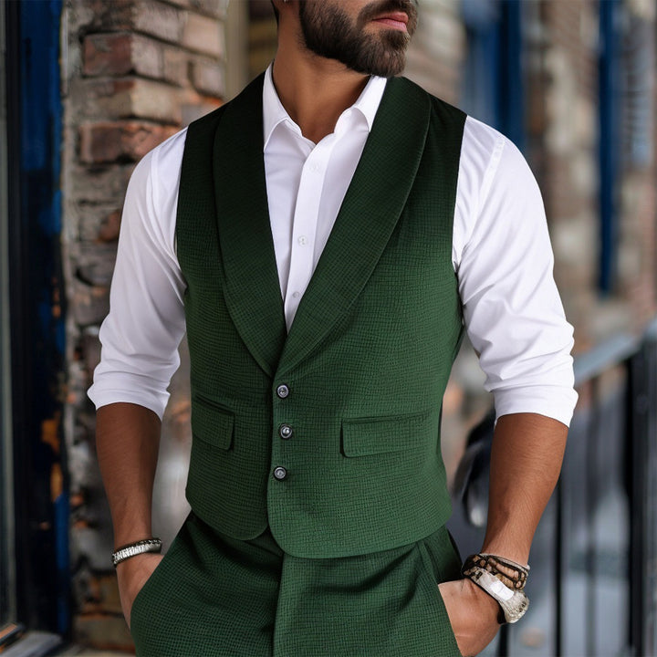 Men's elegant suit vest with textured design Lisslune
