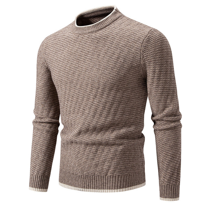 Men's fashionable knitted sweater with textured rib pattern Lisslune