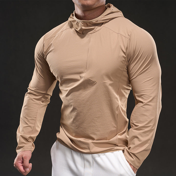 Men's Breathable Long Sleeve Shirt with Hood Lisslune