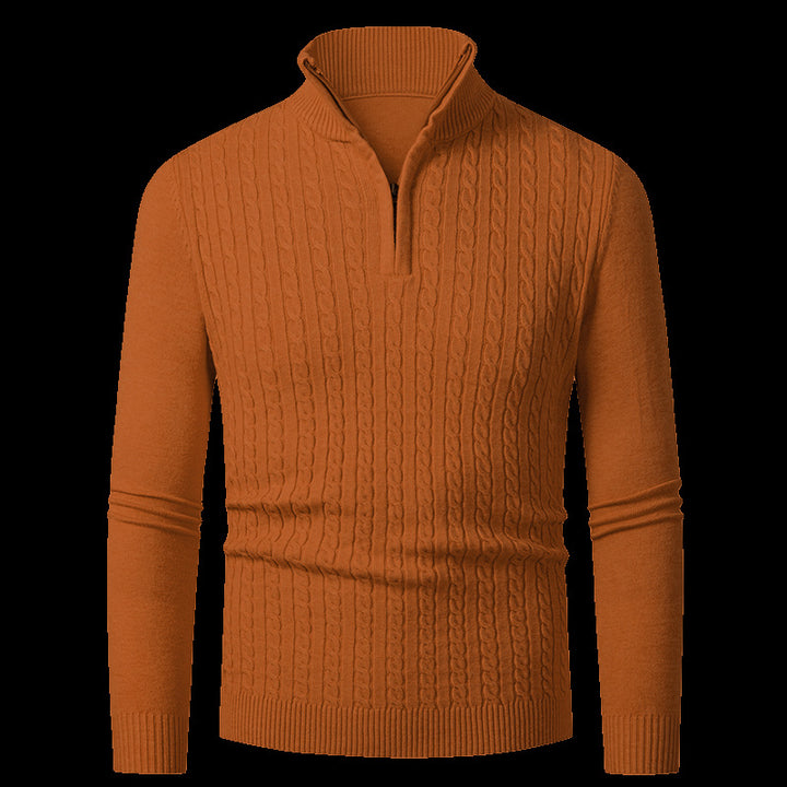 Men's fine knit sweater with stylish zipper Lisslune