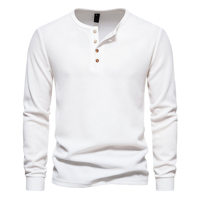 Men's Long Sleeve Shirts with Button Placket Lisslune