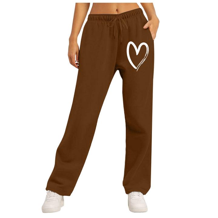 Ladies leisure pants with unique heart design and elastic waistband Lisslune