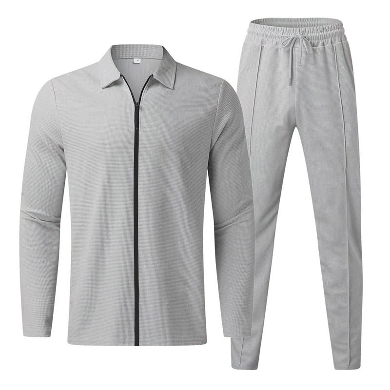 Men's breathable sports set with zipper and elastic waistband Lisslune