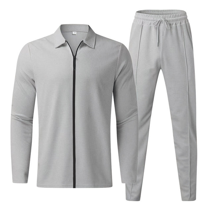 Men's breathable sports set with zipper and elastic waistband Lisslune